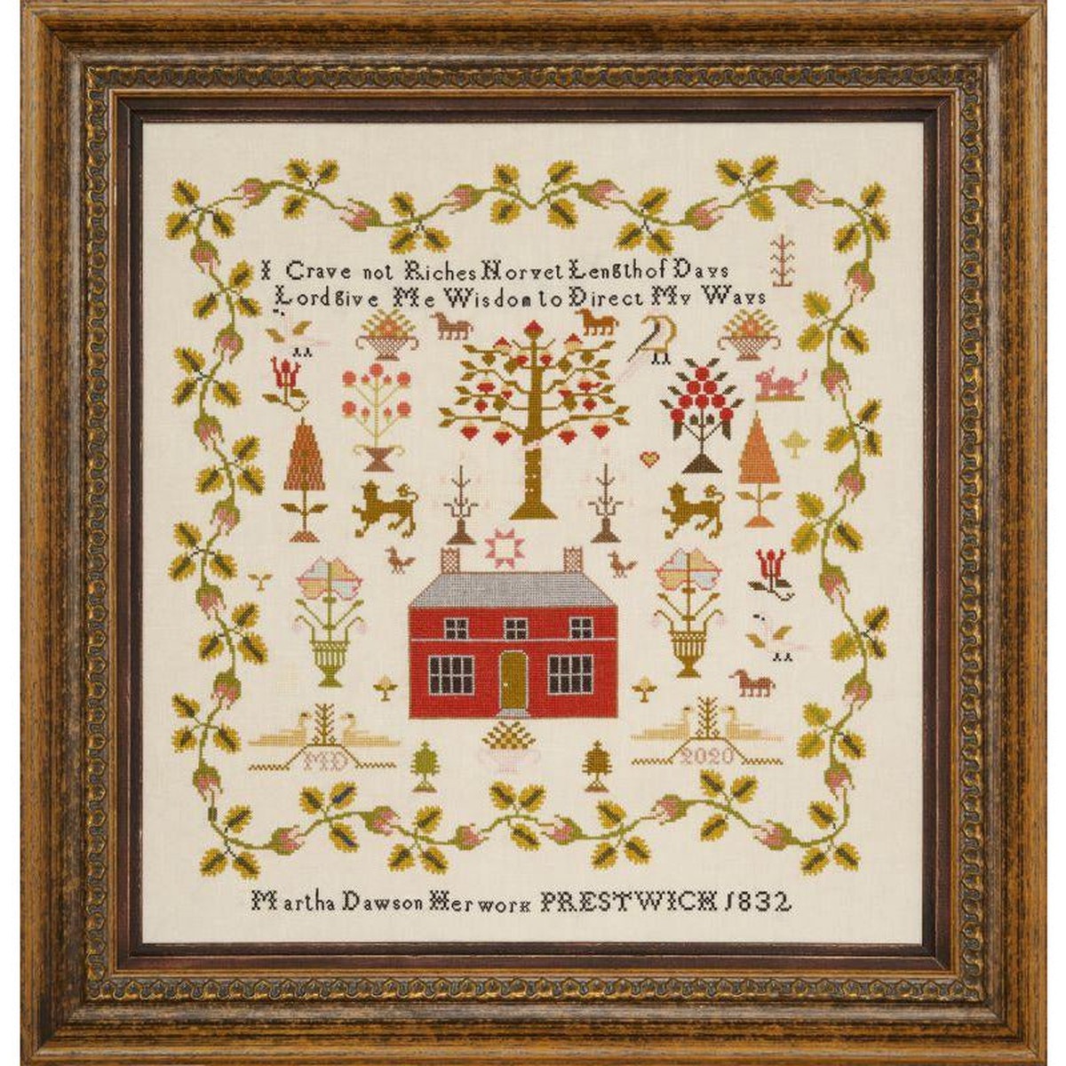 Hands Across The Sea ~ Little Gems Series - Martha Dawson 1832 Sampler Printed Copy of PDF