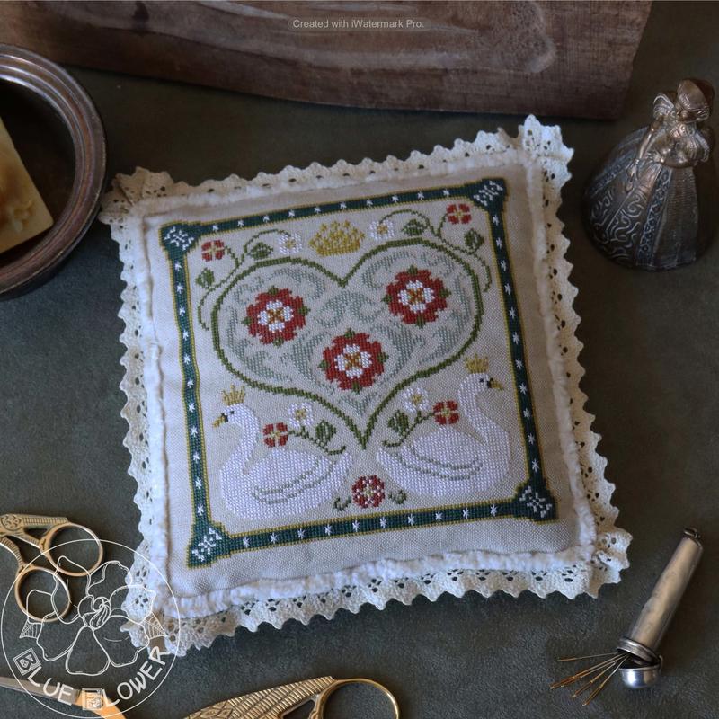 Blue Flower ~ Tudor Swan Pattern
