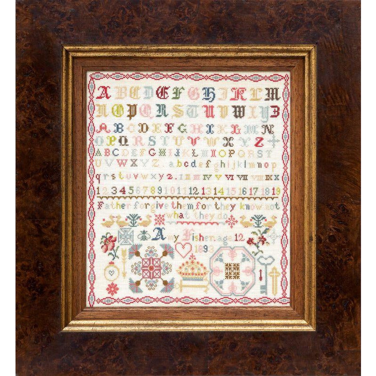 Hands Across The Sea ~ Little Gems Series - Amy Fisher 1893 Sampler Printed Copy of PDF
