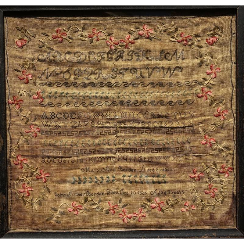 Cross Stitch Antiques ~ Mary Ann Borden 1836 Sampler Market 2023