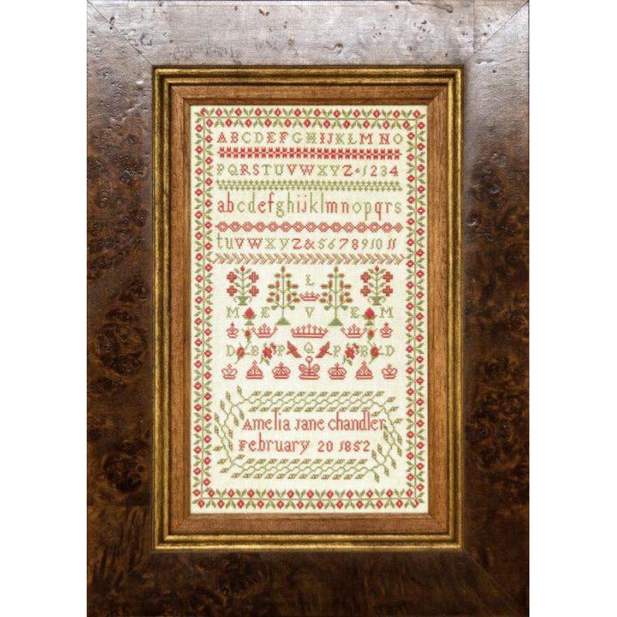 Hands Across The Sea ~ Little Gems Series - Amelia Jane Chandler 1862 Sampler Printed Copy of PDF