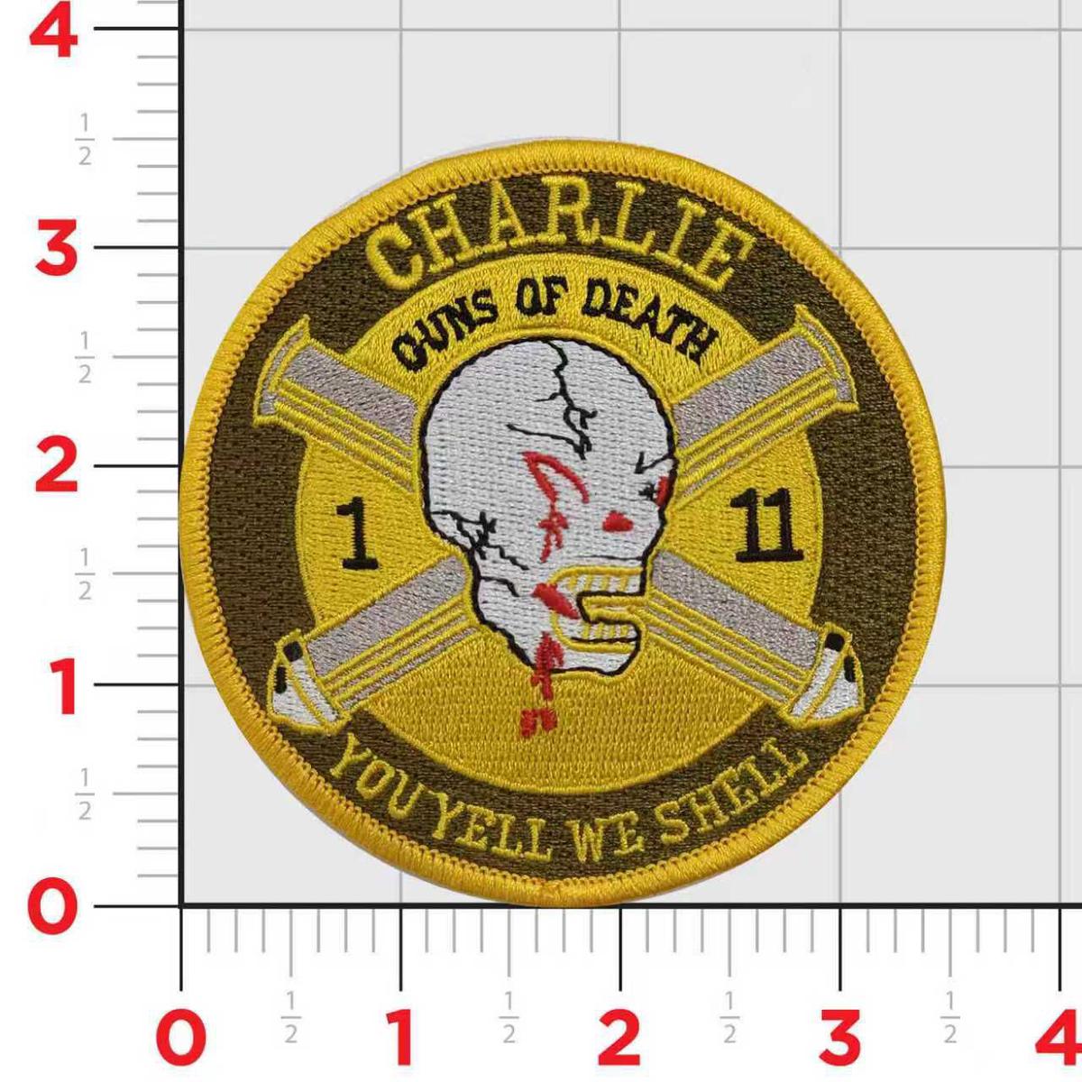 Officially Licensed USMC Charlie Battery1st Battalion 11th Marine Regiment Guns of Death Patch