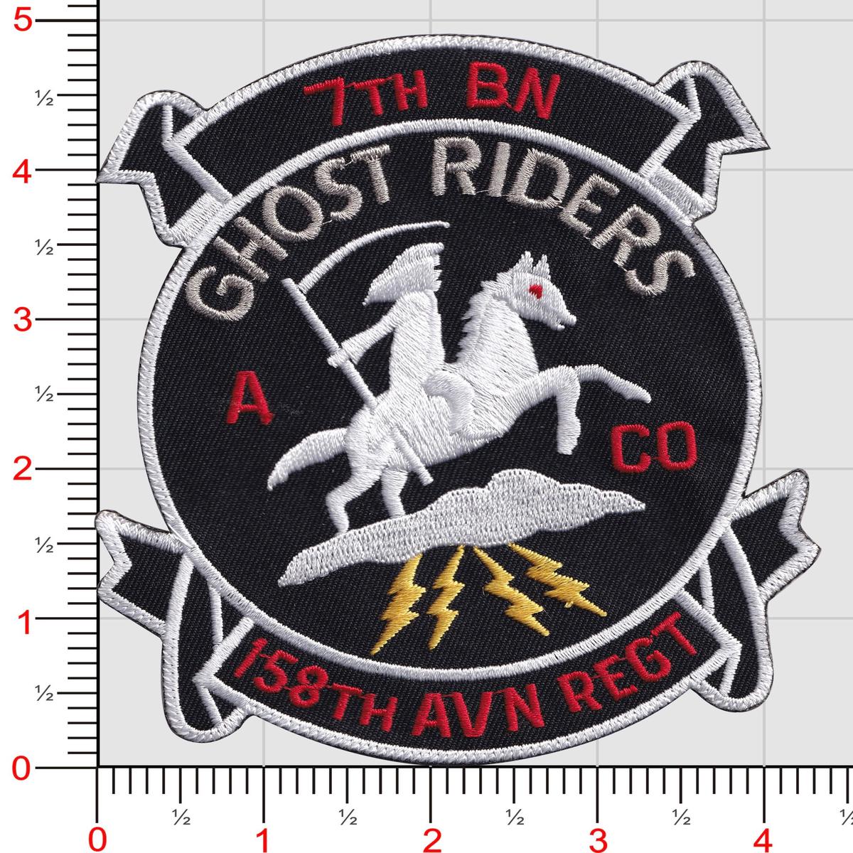 US Army A Co 7/158th Aviation Regiment, "Ghost Riders" Patch