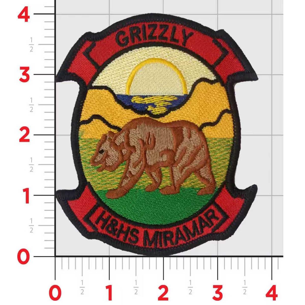 Officially Licensed USMC H&HS Miramar Grizzly Patch