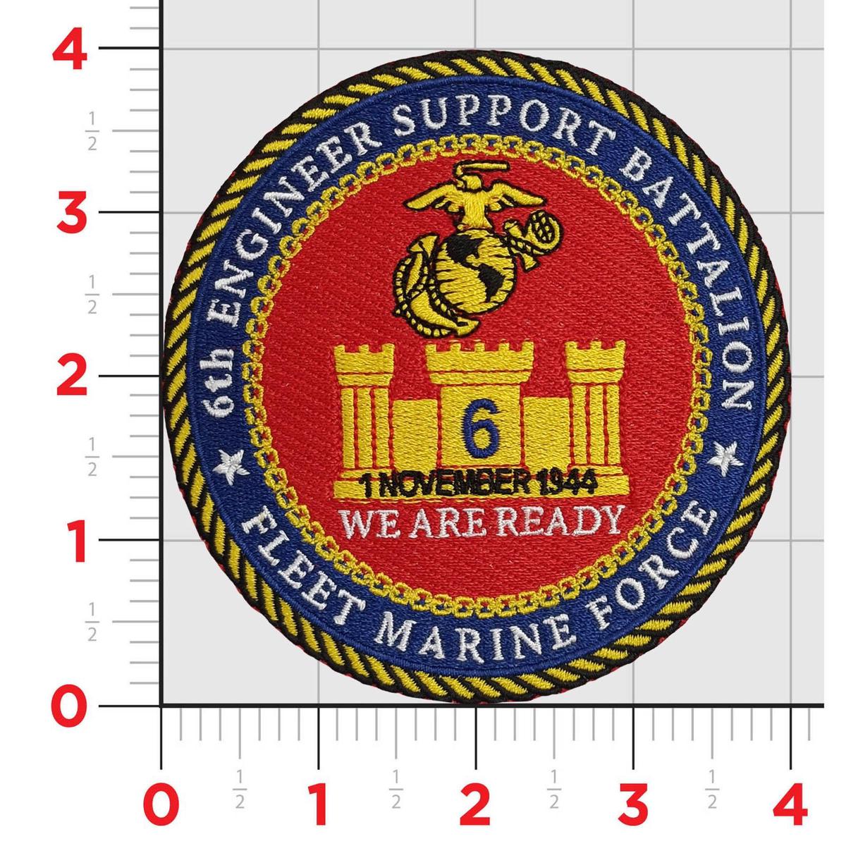 Officially Licensed USMC 6th Engineer Support Battalion FMF patch