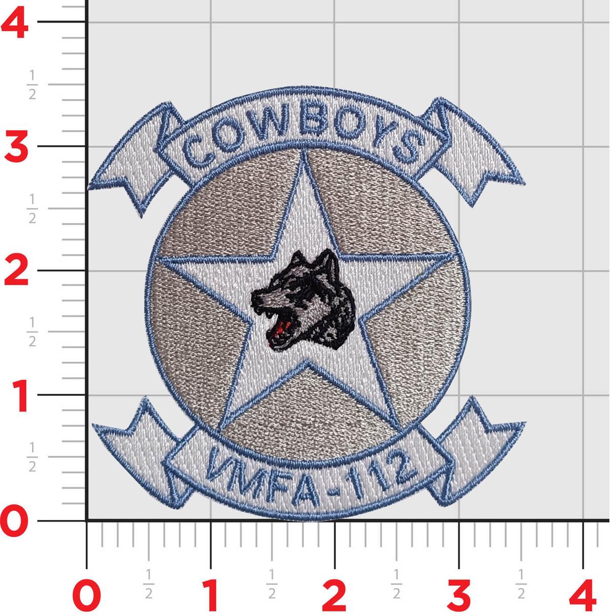 Officially Licensed USMC VMFA-112 Cowboys 2024 Squadron patch and Name Tag
