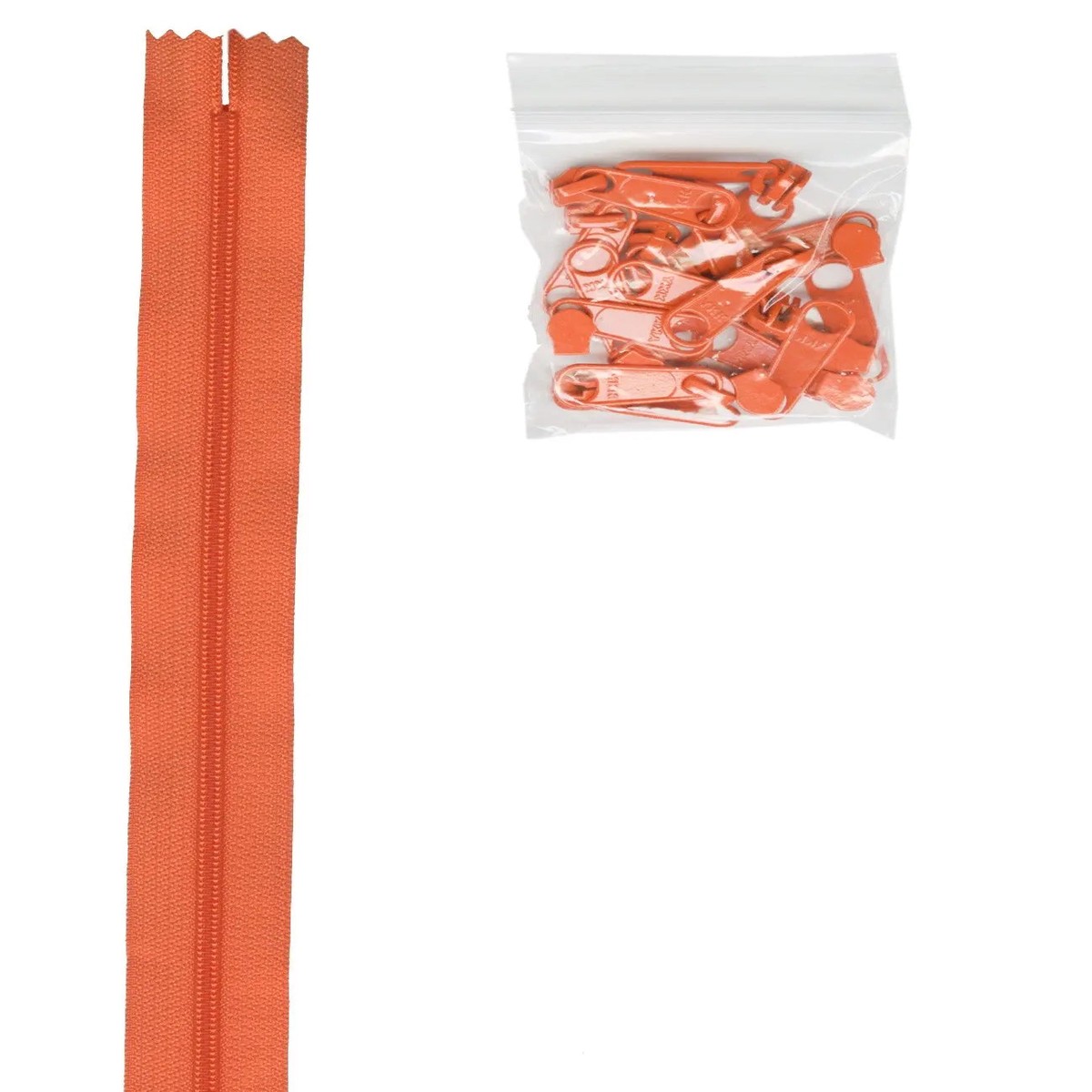 4 yards of 16mm 45 Zipper Chain and 16 Ex-Large Pumpkin