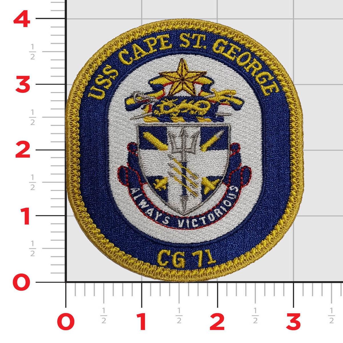 Officially Licensed US Navy CG-71 USS Cape St George Patch