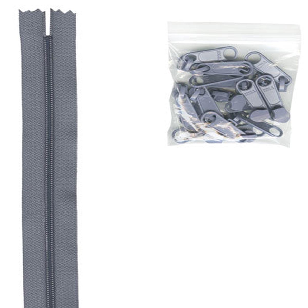 Zippers by the Yard - Gunmetal Gray