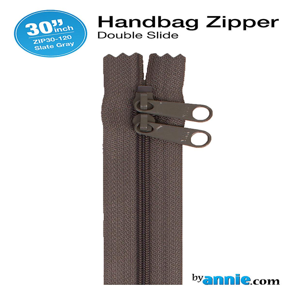 30 Inch Double Slide Nylon Coil Zipper #4.5 from By Annie - Slate Gray