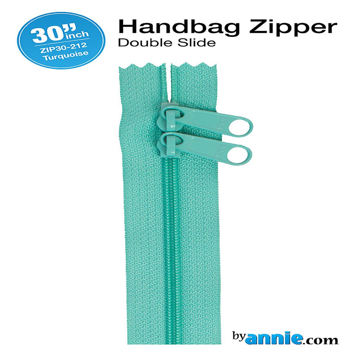 30 Inch Double Slide Nylon Coil Zipper #4.5 from By Annie - Turquoise