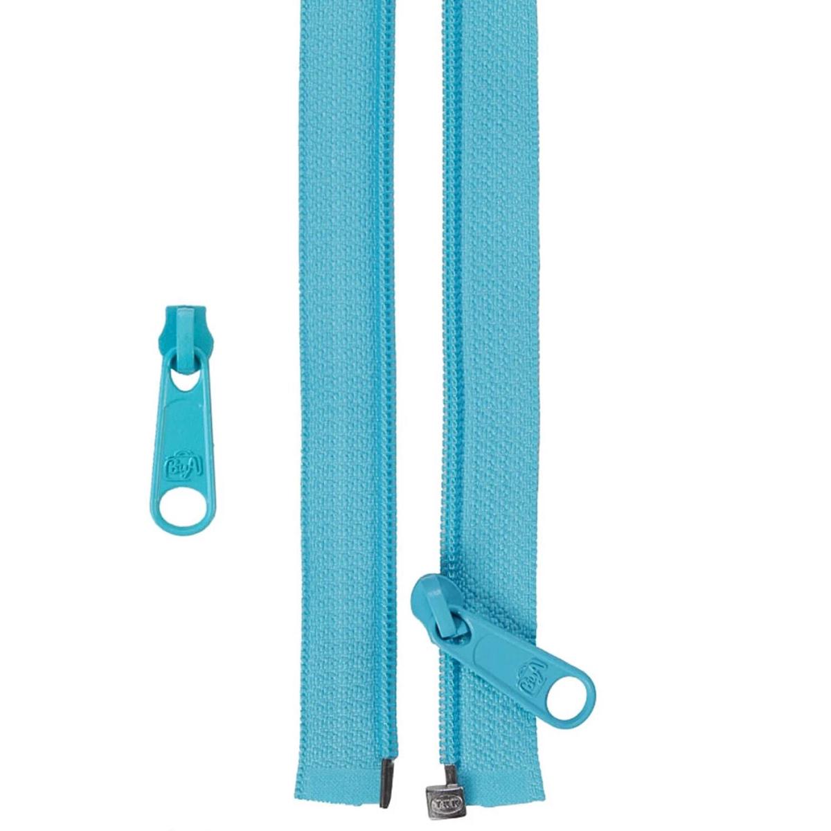50 Inch Separating Nylon Coil Zipper with Extra Slide #4.5 from By Annie - Parrot Blue