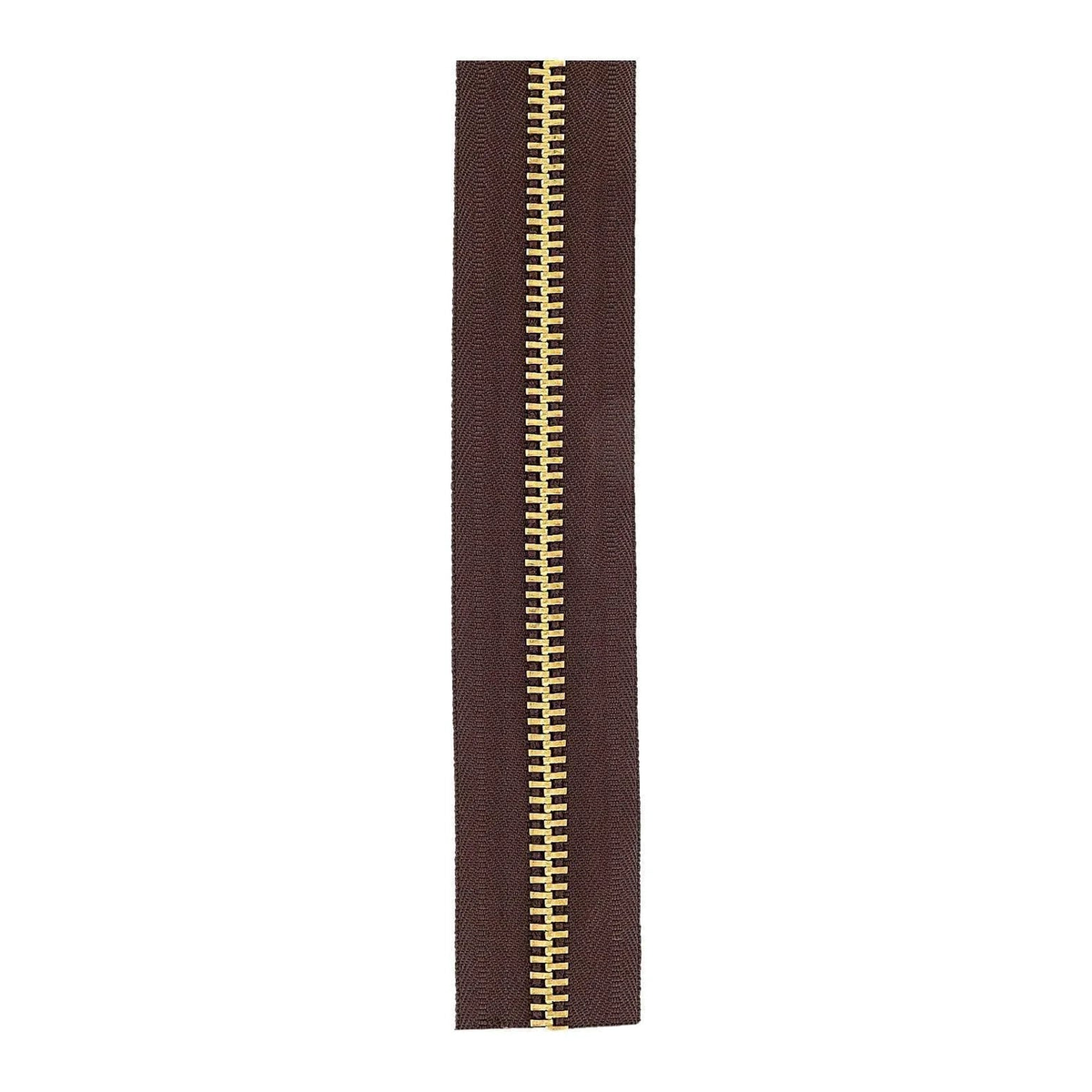 #10 Brown, YKK Metal Chain Zipper Tape with Brass Teeth