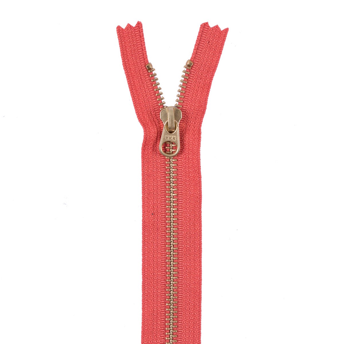 Metal Zipper with Gold Pull and Teeth 8 - Persimmon Orange