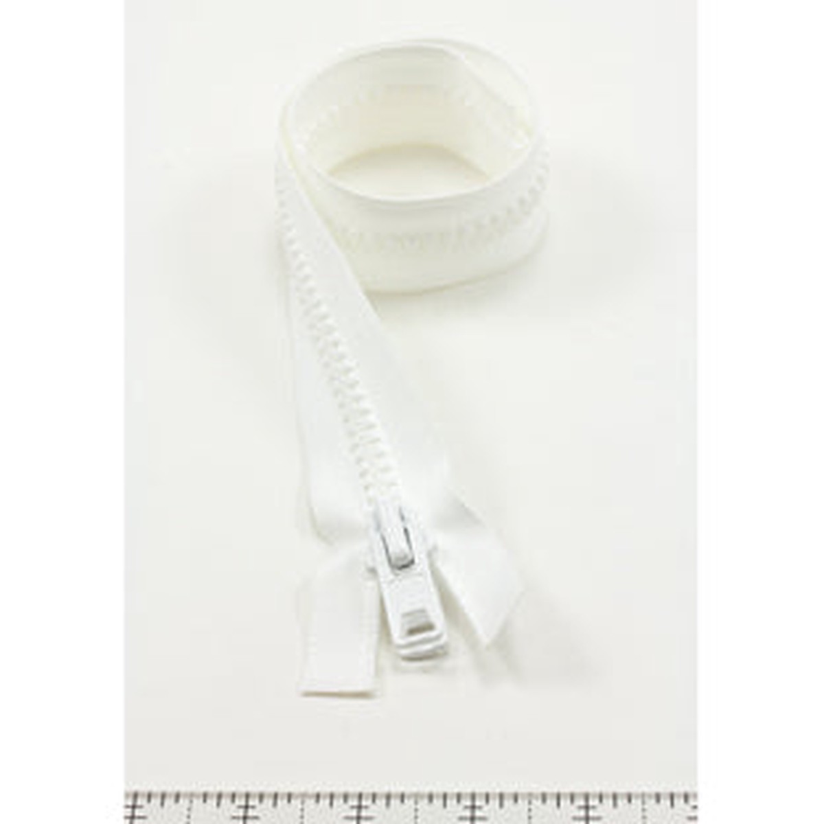 YKK Vislon #10 Separating Zipper AutoLok Short Double Pull Metal Slider 18 inch White