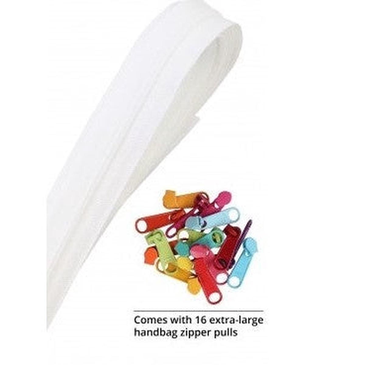 Zippers by the Yard White Multi