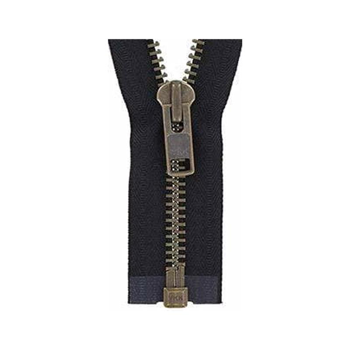 10 Metal Black 368221 Separating Bomber Jacket Zipper with Antique Brass Teeth
