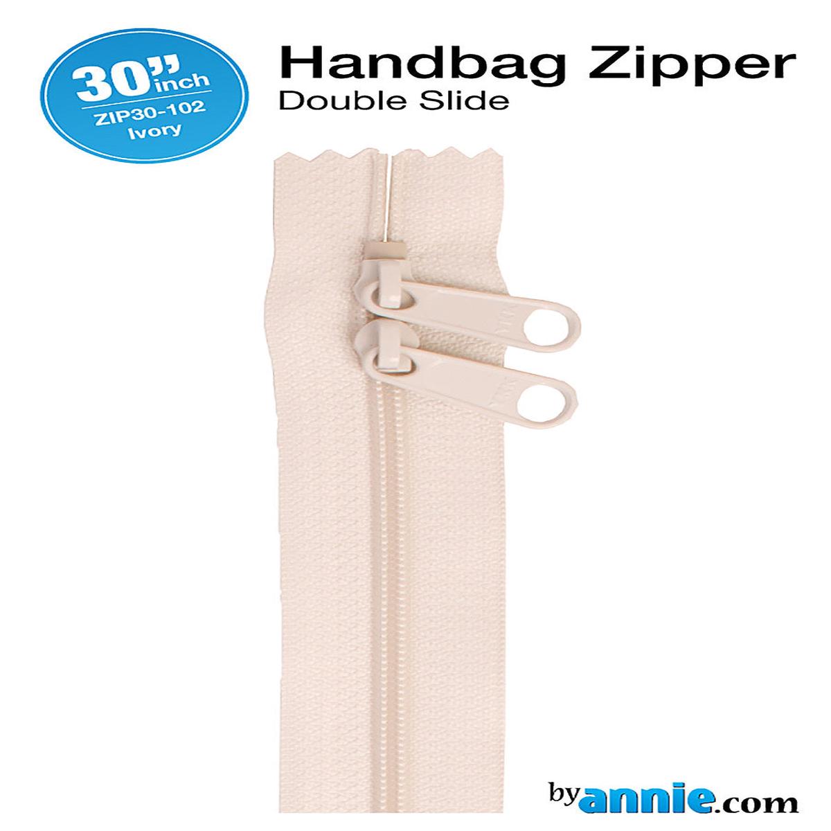 30 Inch Double Slide Nylon Coil Zipper #4.5 from By Annie - Ivory