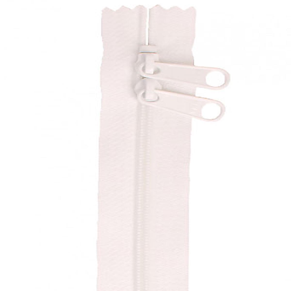 40 Inch Double Slide Nylon Coil Zipper #4.5 from By Annie - White
