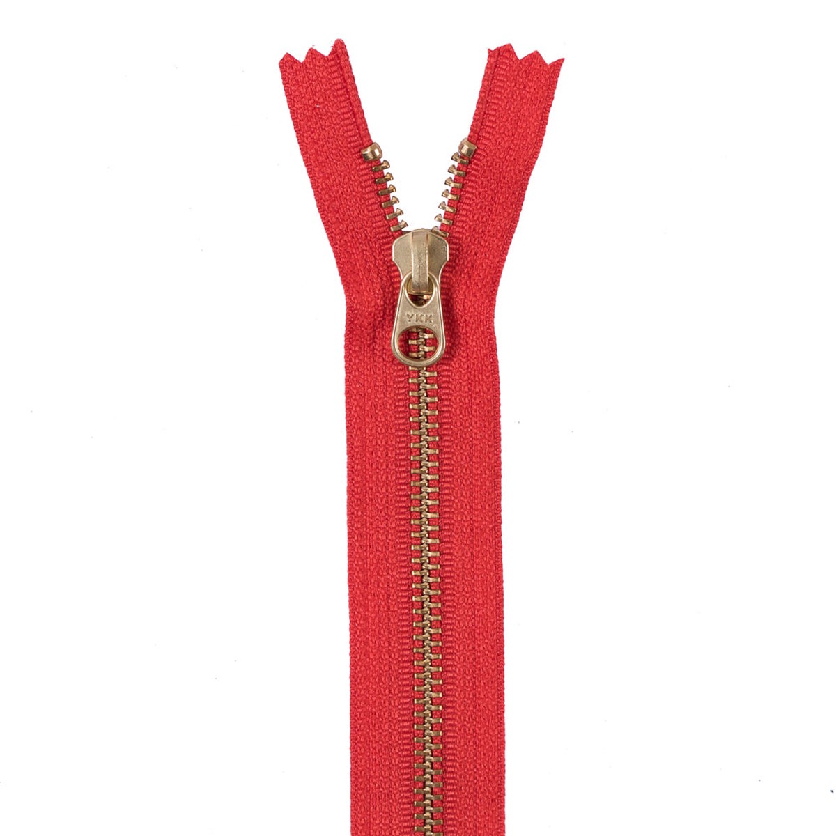 Metal Zipper with Gold Pull and Teeth 6 - Burnt Orange