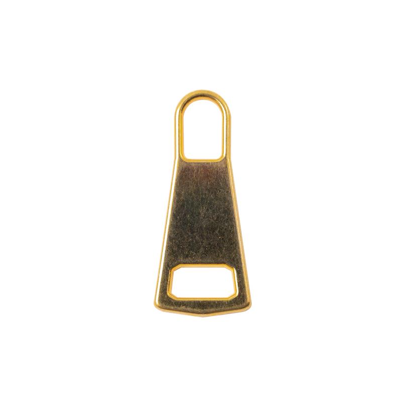 Mood Exclusive Italian Large Gold Flat Trapezium Metal Zipper Pull
