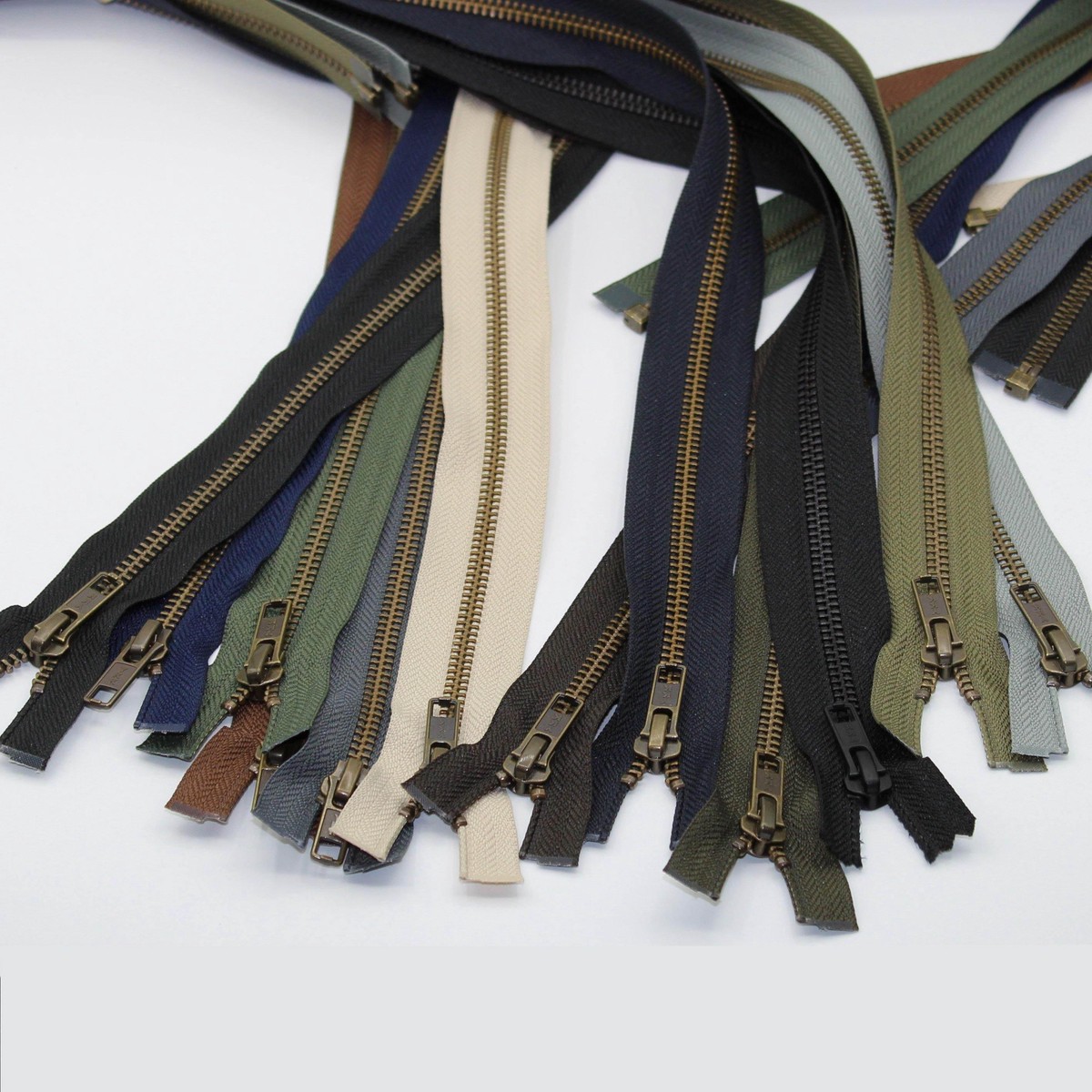 YKK 80 cm Antique Bronze Metal Open-End Jacket Zipper