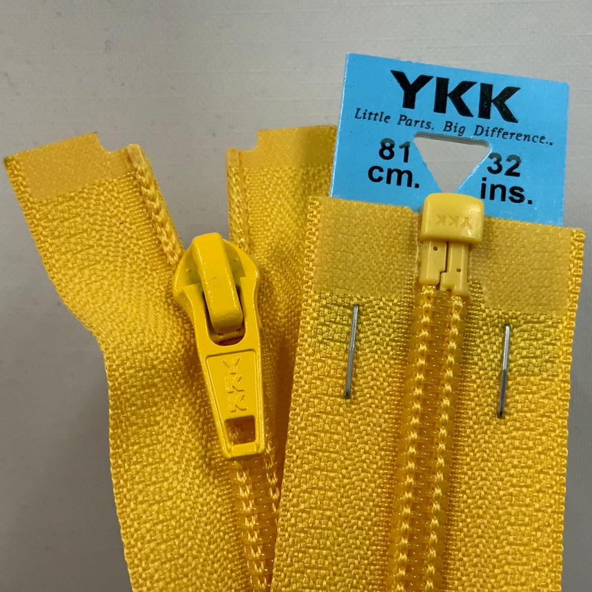 YKK Nylon Open End Zip Yellow Gold (001) - 81cm 32inch