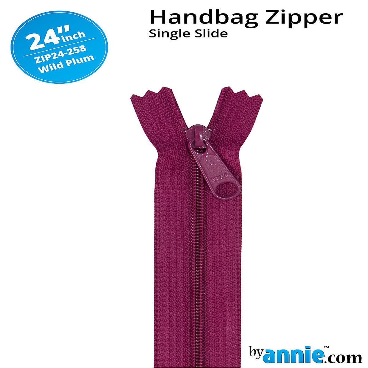 24 Inch Single Slide Nylon Coil Zipper #4.5 from By Annie - Wild Plum
