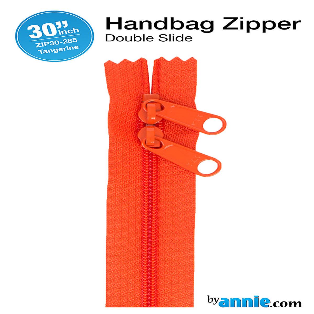 30 Inch Double Slide Nylon Coil Zipper #4.5 from By Annie - Tangerine
