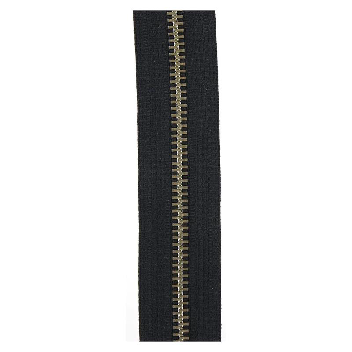 5 Black YKK Metal Chain Narrow Zipper Tape with Antique Brass Teeth