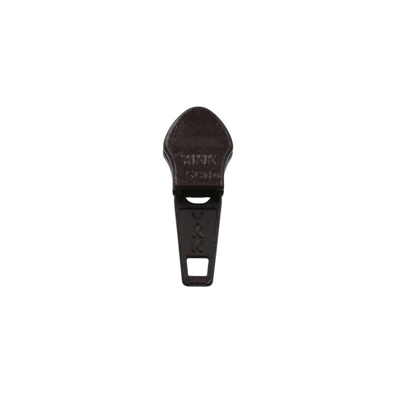 #5 Brown, Coil, YKK Short Tab Auto Lock Zipper Slider, Zinc Alloy