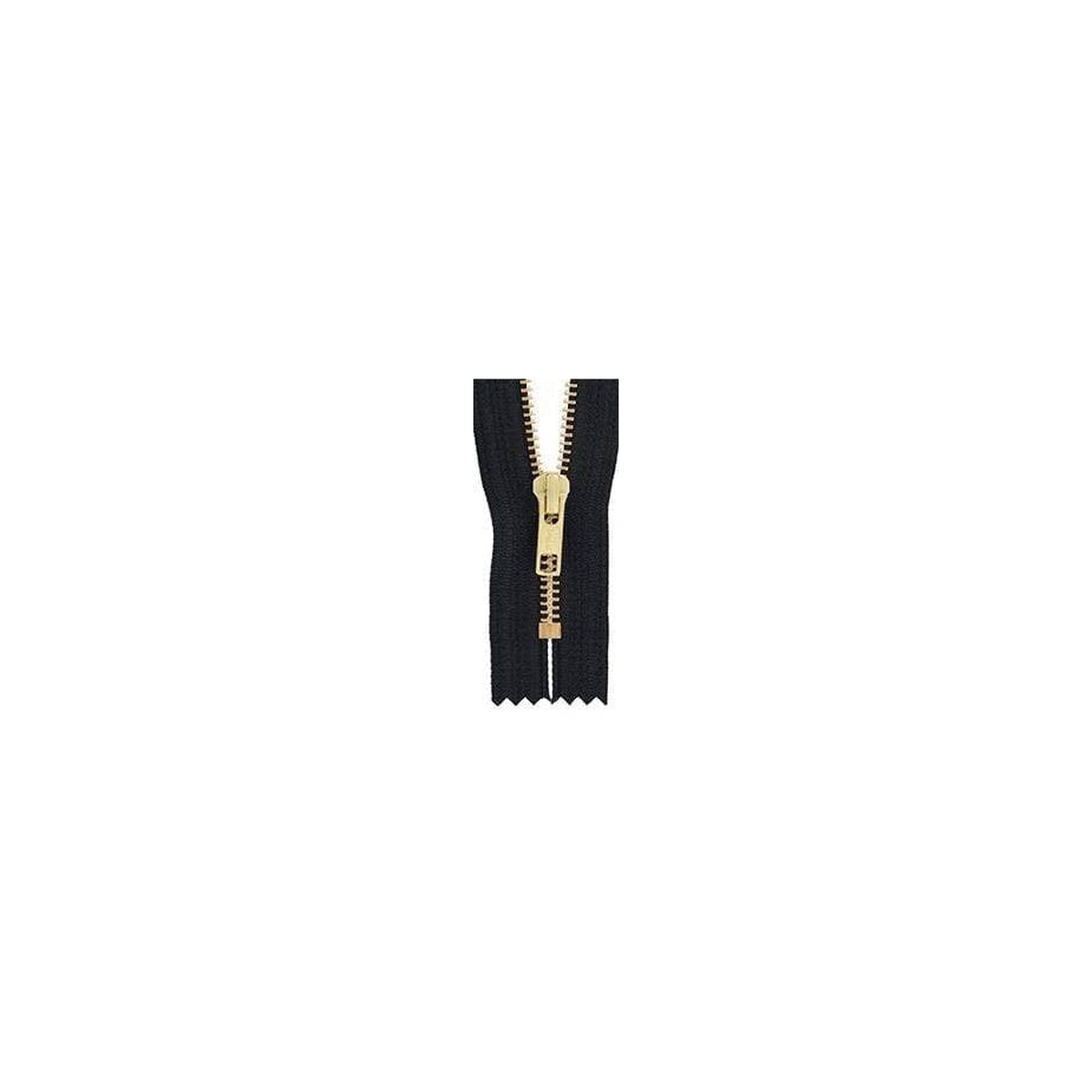 #6 Metal, Black, 12" YKK Closed End Zipper with Brass Teeth