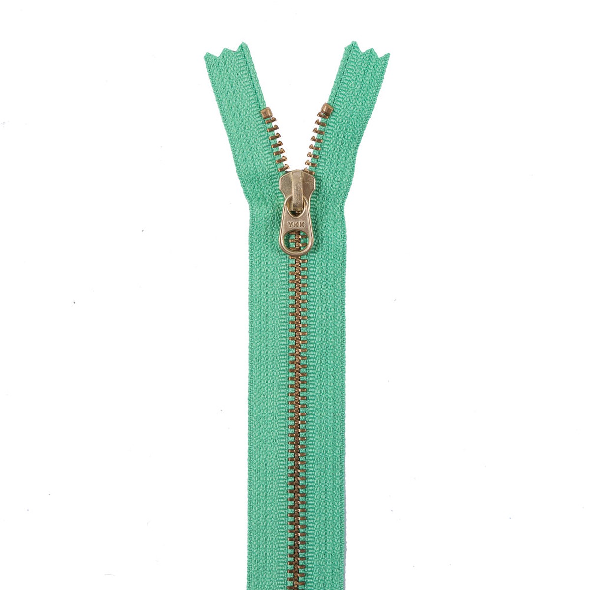Metal Zipper with Gold Pull and Teeth 8 - Bright Green