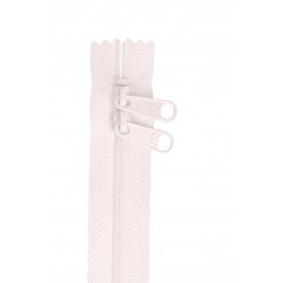 White 30" Double Pull Zipper