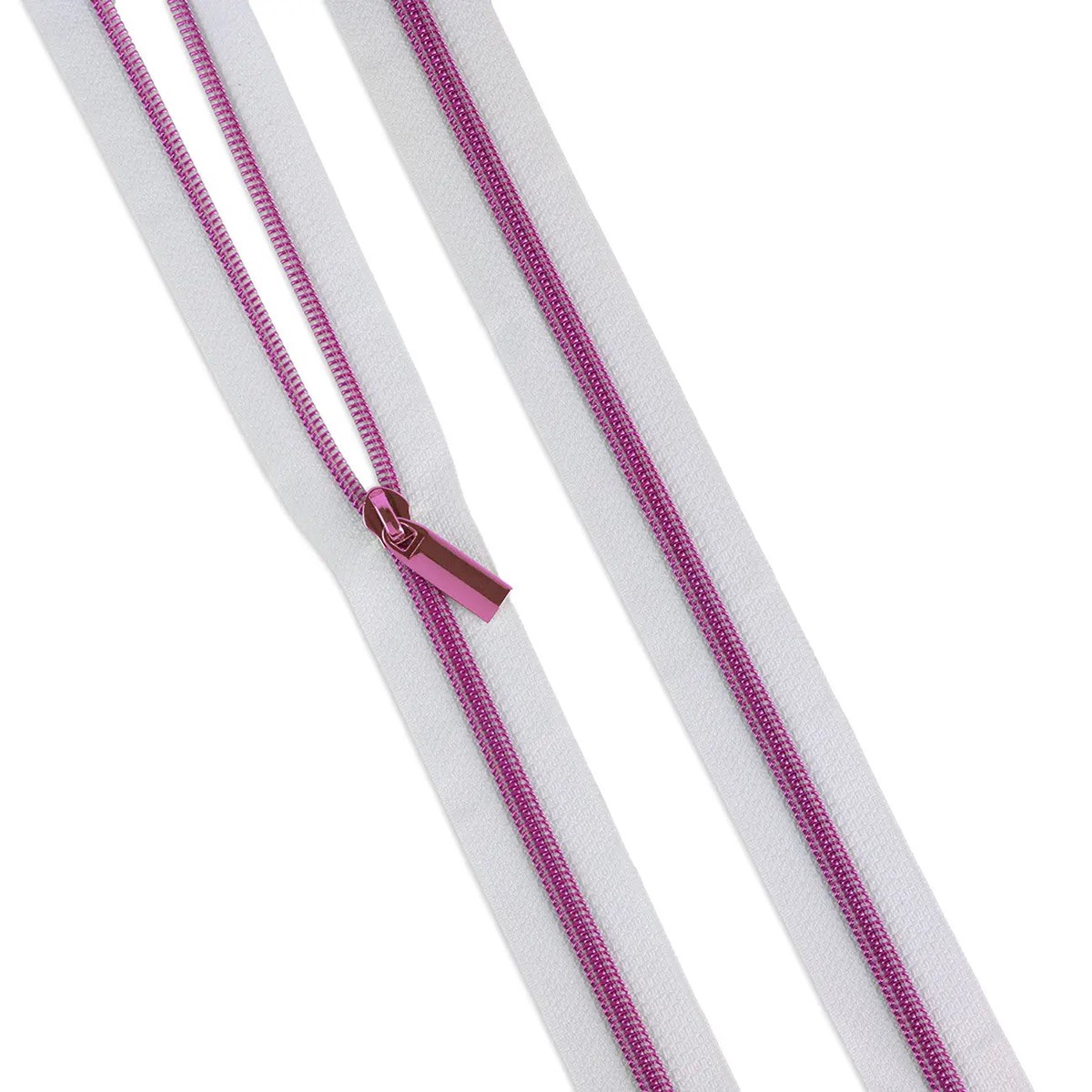 White 5 Nylon Tula Pink Coil Zipper 3yds and 9 Pulls
