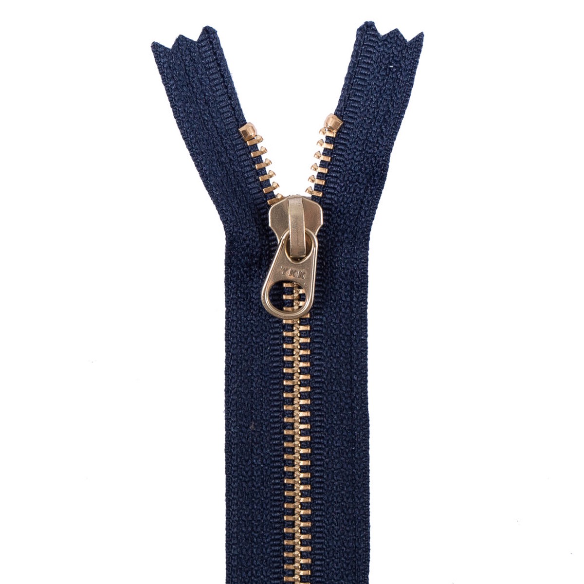 Metal Zipper with Gold Pull and Teeth 45 - Navy