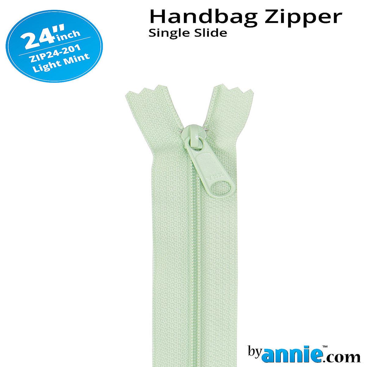 24 Inch Single Slide Nylon Coil Zipper #4.5 from By Annie - Light Mint