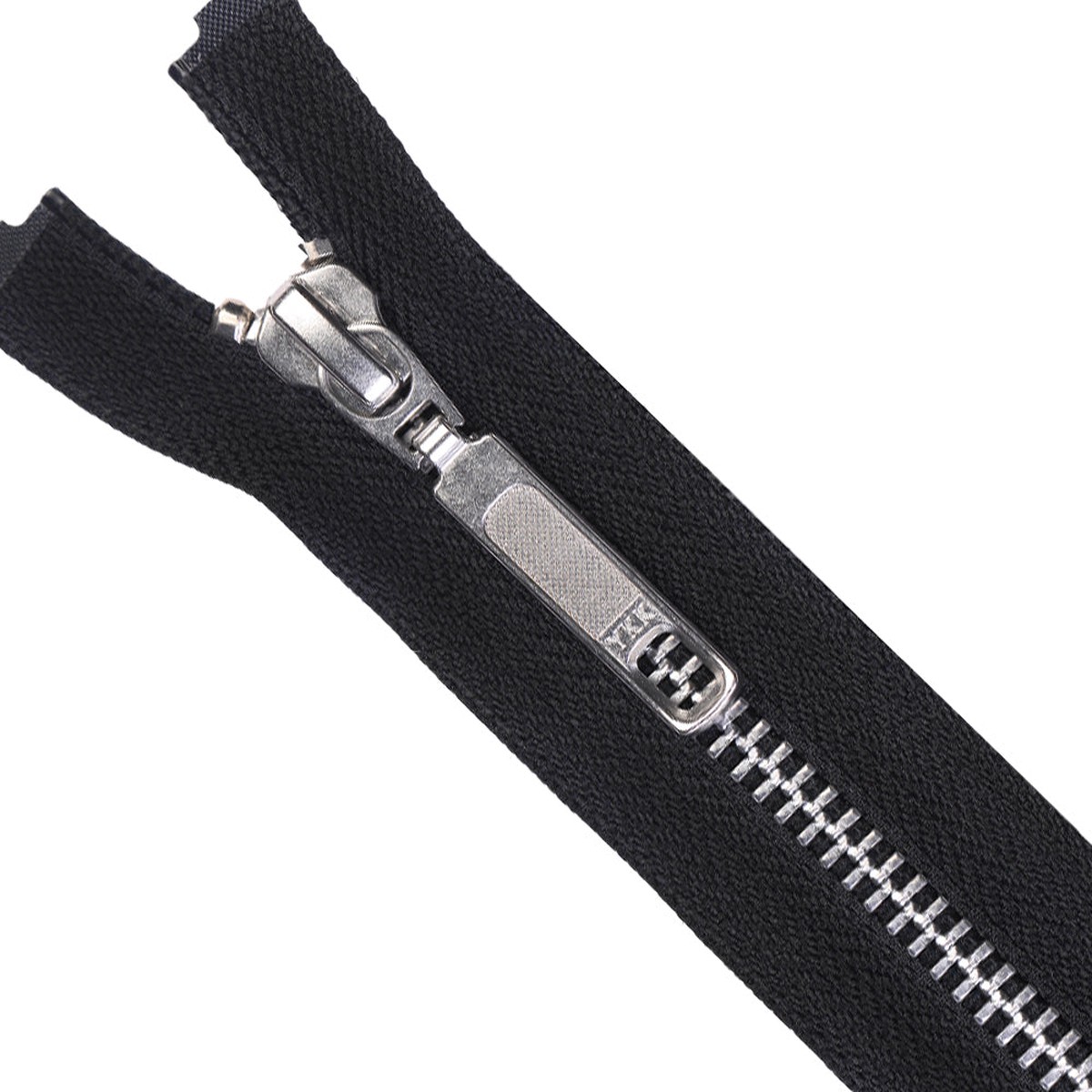 YKK- #5 Classic Silver with Black Tape Metal YKK Jacket Zipper