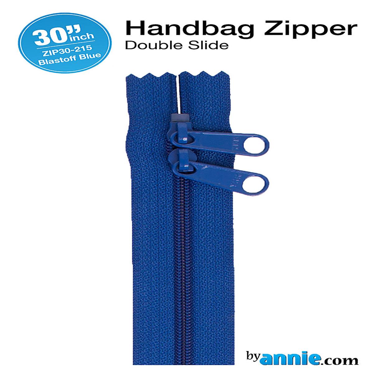 30 Inch Double Slide Nylon Coil Zipper #4.5 from By Annie - Blastoff Blue