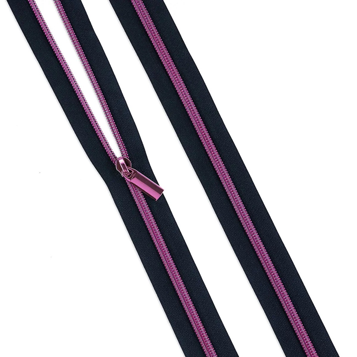 Navy 5 Nylon Tula Pink Coil Zipper 3yds and 9 Pulls