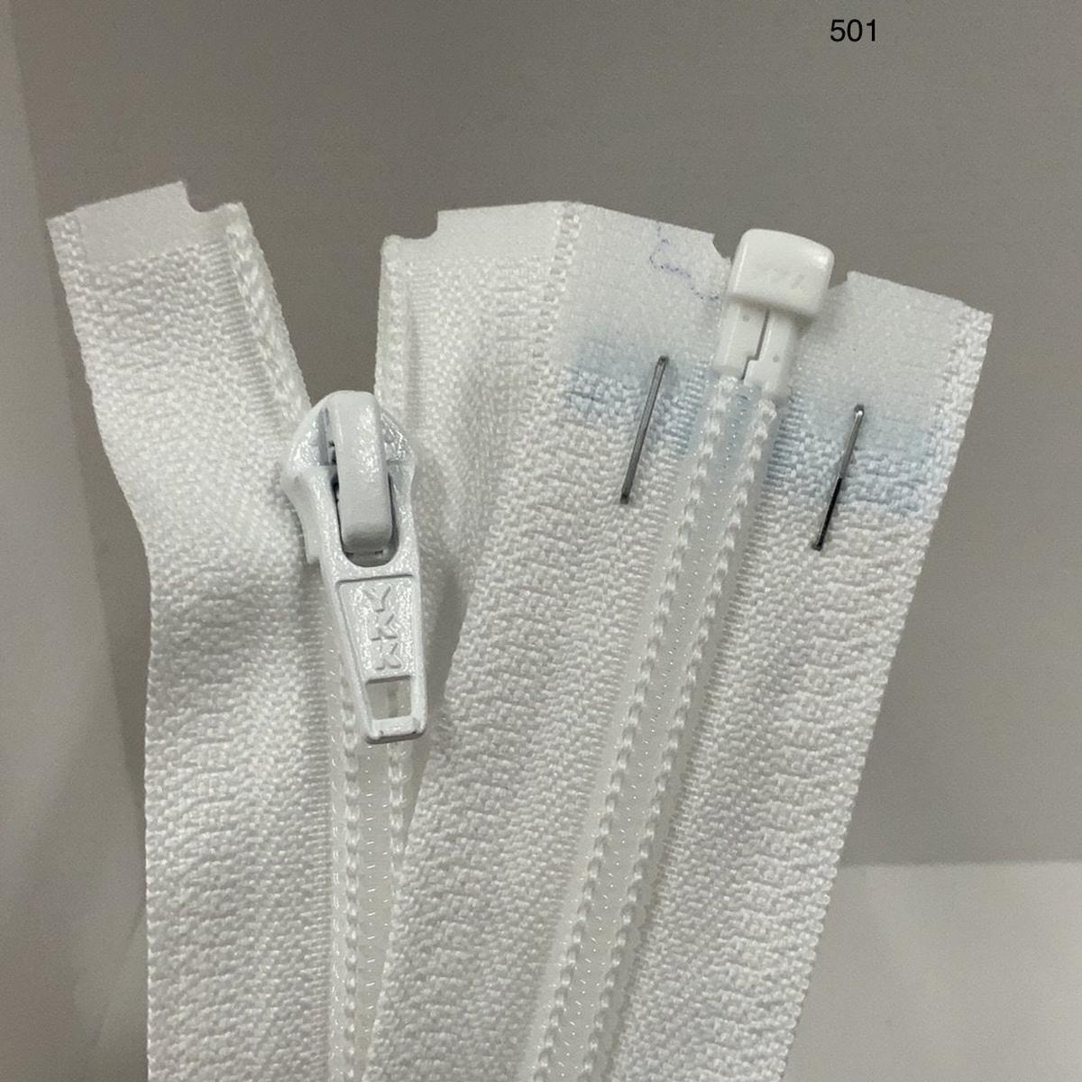 YKK Nylon Open End Zip White (501) - 81cm 32inch