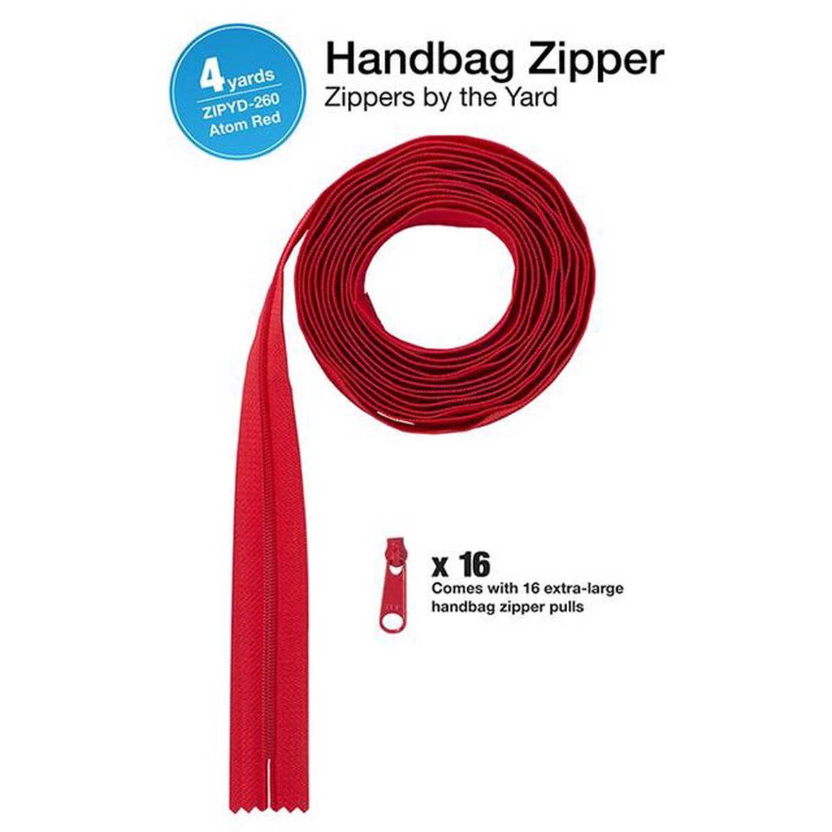 Zipper 4yds Pulls Atom Red Pattern By Annie's BYA-ZIPYD-260 1