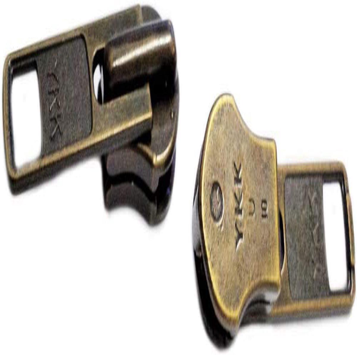 Zipper Repair Kit - 10 Antique Brass YKK Slider (1 SliderPack) - Made in The United States