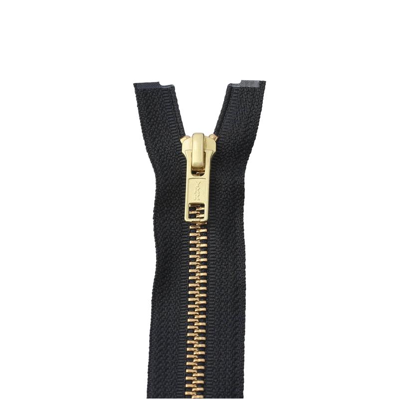 #5 Metal, Black, 30" YKK Separating Jacket Zipper with Brass Teeth