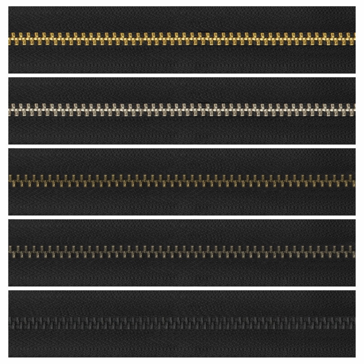 YKK #5 Number Premium Quality Black Tape YKK Metal Zipper Rolls