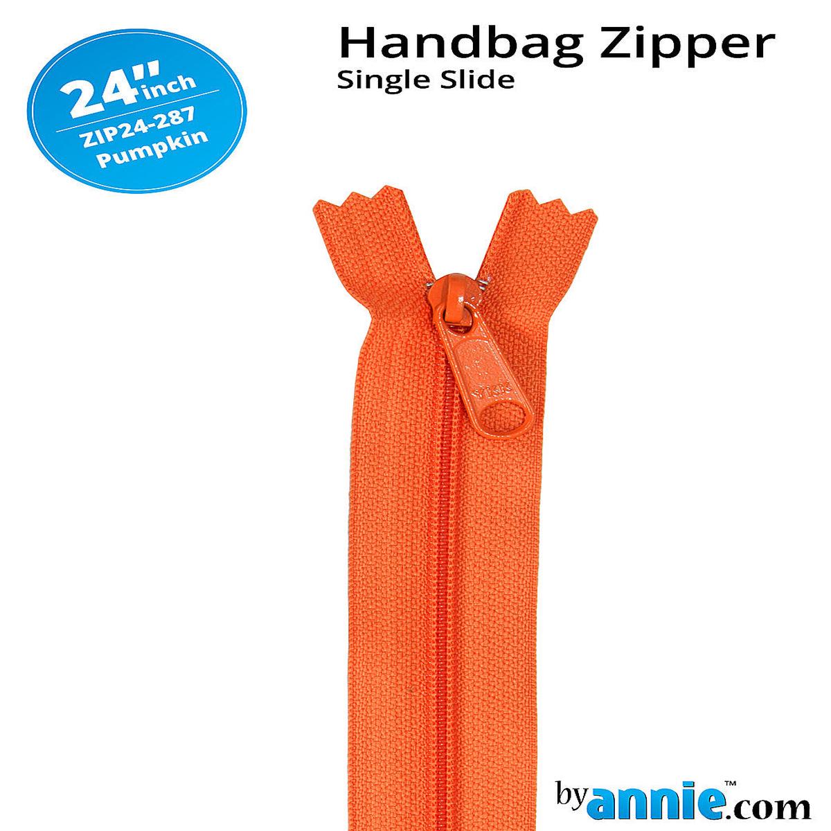 24 Inch Single Slide Nylon Coil Zipper #4.5 from By Annie - Pumpkin