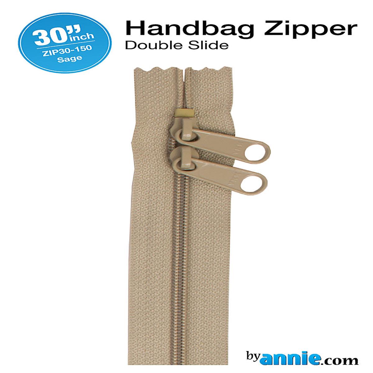 30 Inch Double Slide Nylon Coil Zipper #4.5 from By Annie - Sage
