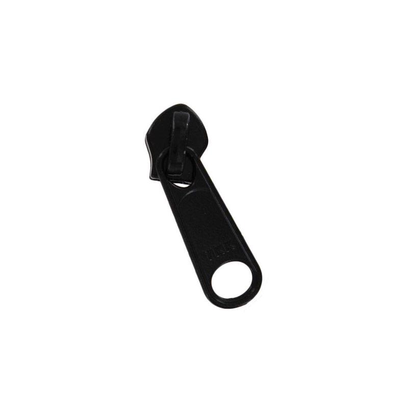 #9 Black, Coil, YKK Long Tab Semi-Swivel Zipper Slider, Zinc Alloy