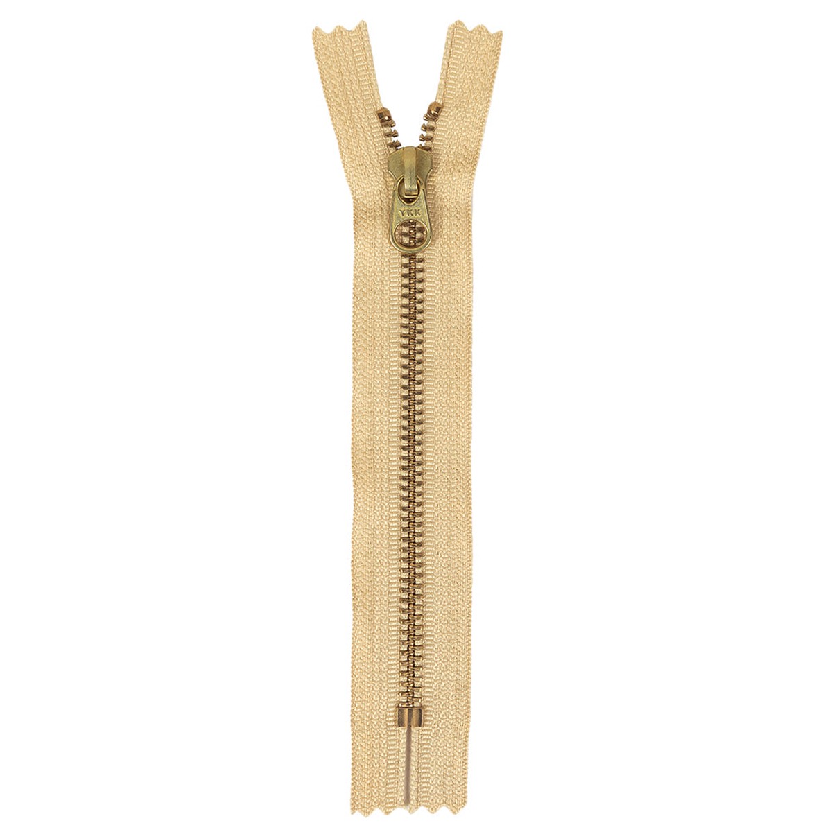 Metal Zipper with Gold Pull and Teeth 6 - Warm Beige