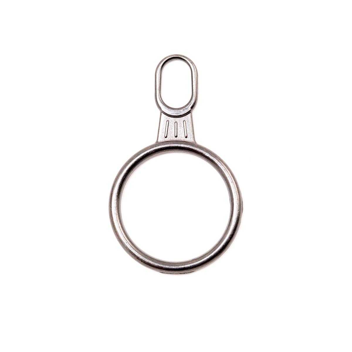 Mood Exclusive Italian Large Gunmetal Round Metal Zipper Pull